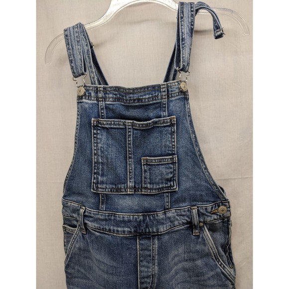 Vintage Silver Jeans Bib Overalls Womens Blue Denim Flare Bootcut Western XS L26 - Picture 2 of 7